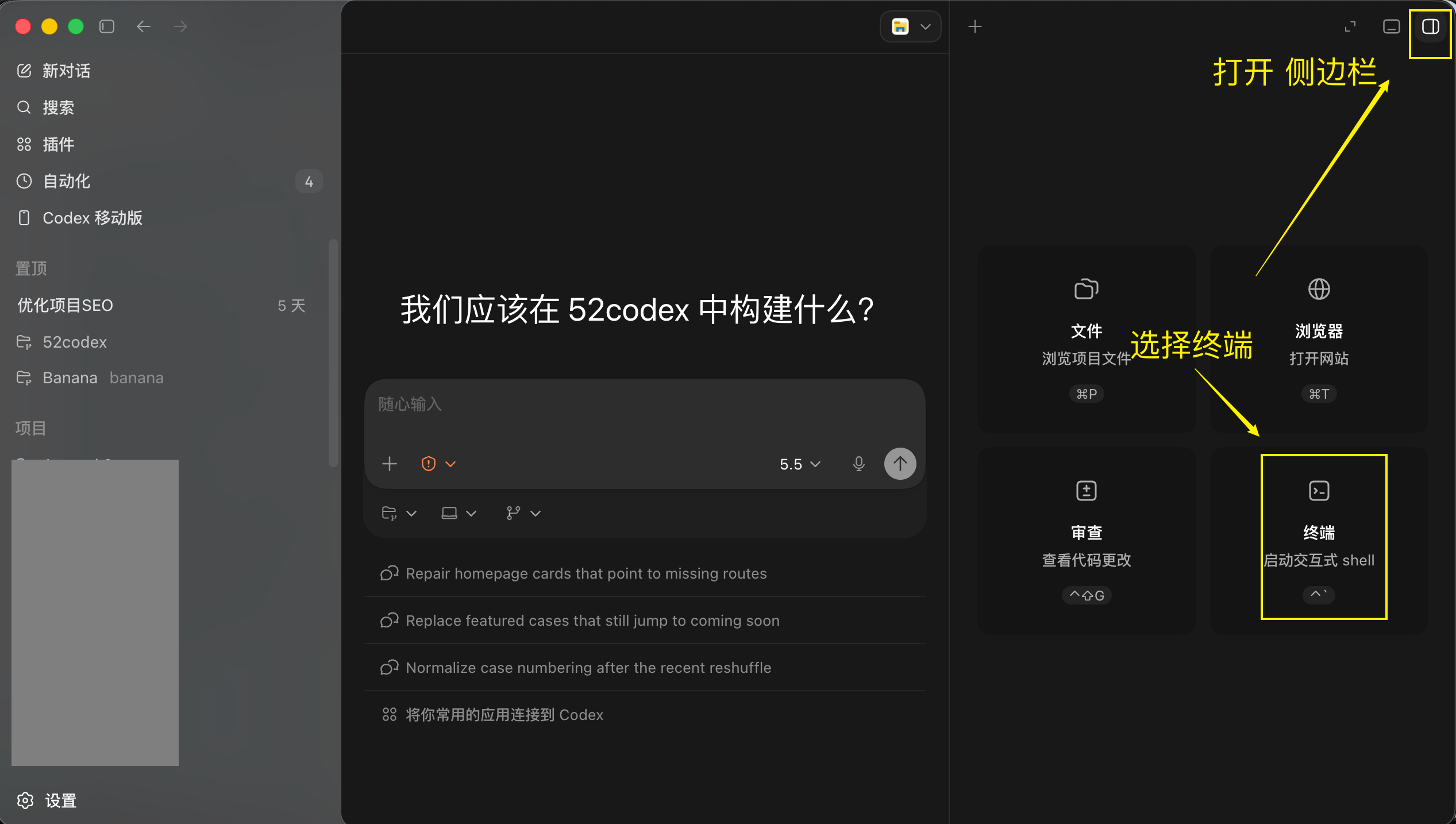 在 Codex 终端输入 claude